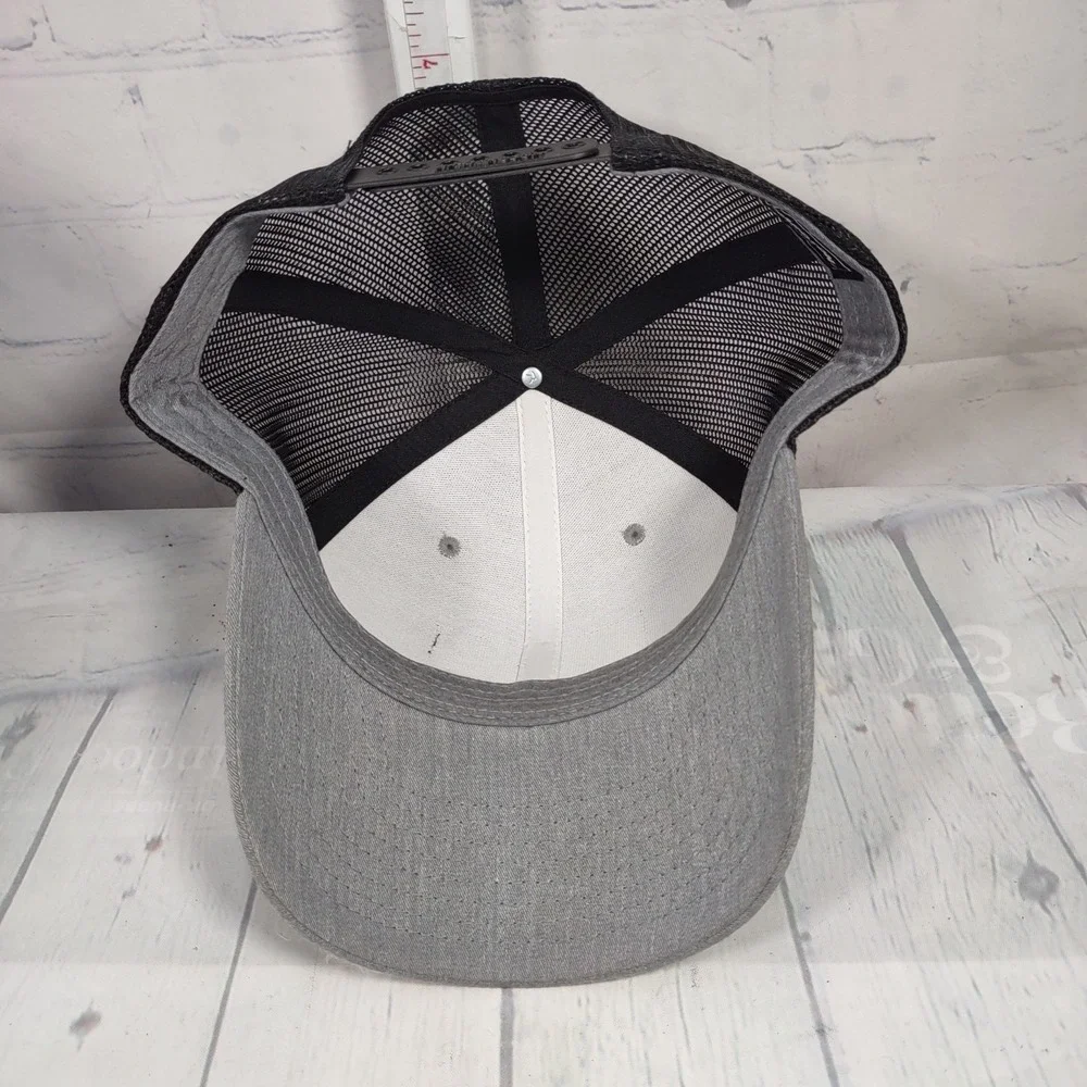 1.50 Trucker Hat Cap Mens Adjustable Black Gray with Patch Logo by Richardson